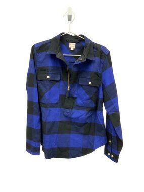 J.Crew Factory Blue Buffalo Check Shirt Jacket